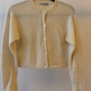 Acne Studios Chunky Cream Cardigan Sweater
